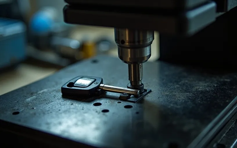 Professional automotive key cutting machine for car key replacement in Dallas Fort Worth